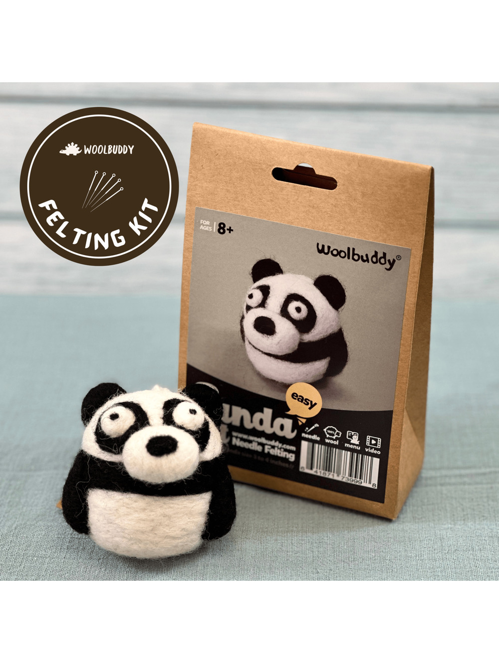 Woolbuddy - Needle Felting Panda Kit